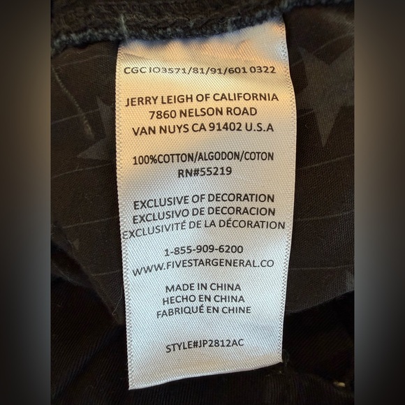 Fivestar General Low Rise Balloon Cargo Pants XS | Y2K Streetwear Black - Picture 6 of 10